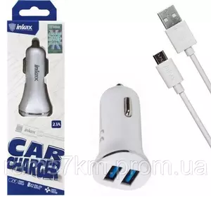 Зарядное автомобильное Micro-USB, Lightning Inkax CC-12