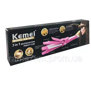 Плойка утюжек выпрямитель для волос 3в1 Kemei KM-987